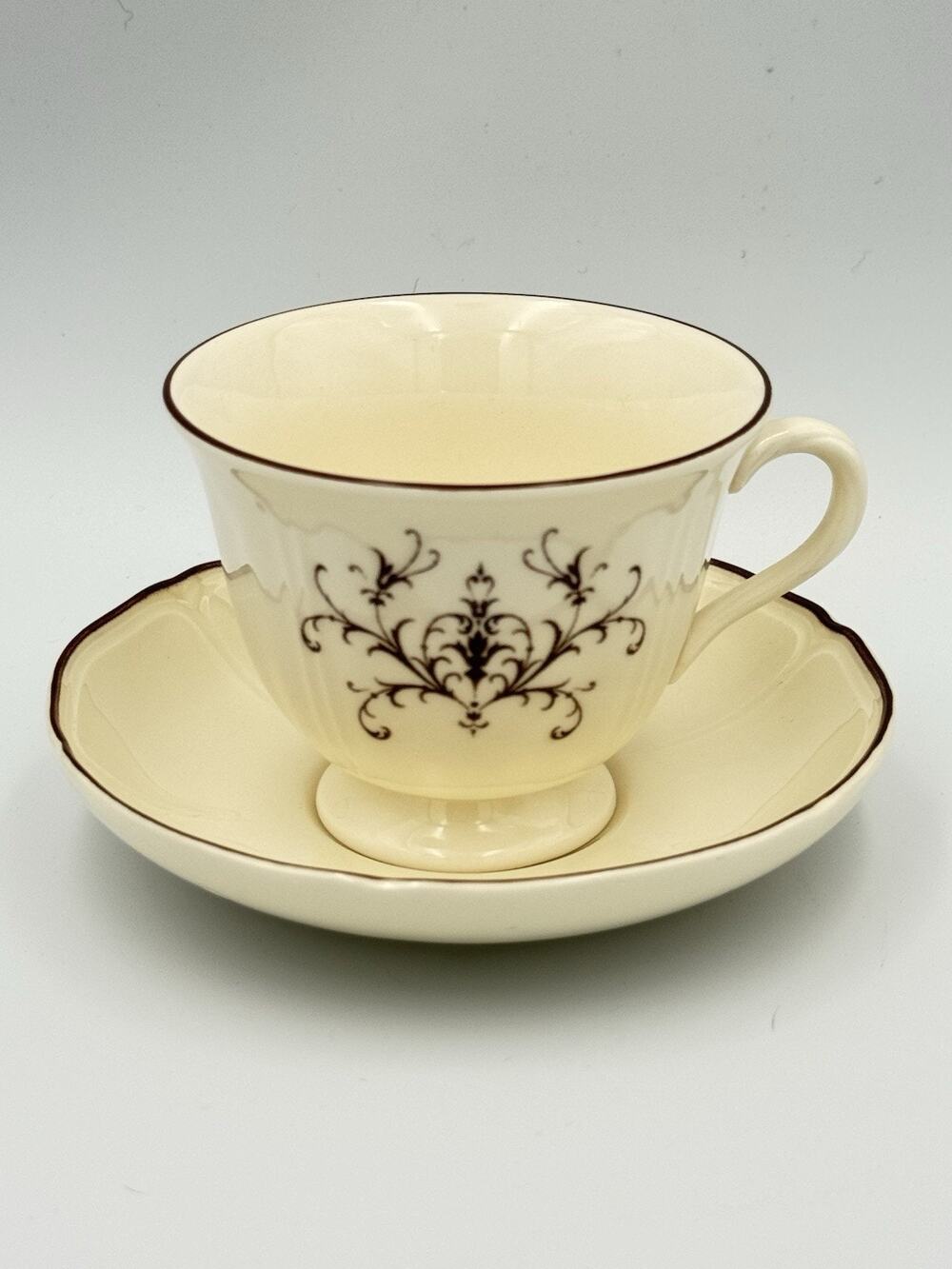 Wedgwood Queen's Filigree Cream Ware Tea Cup & Saucer Set